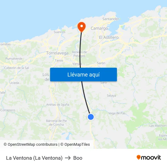 La Ventona (La Ventona) to Boo map