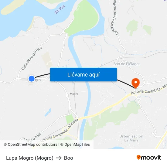 Lupa Mogro (Mogro) to Boo map