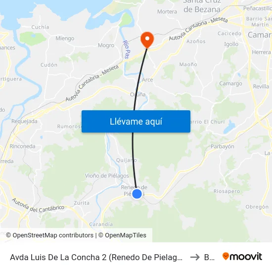 Avda Luis De La Concha 2 (Renedo De Pielagos) to Boo map