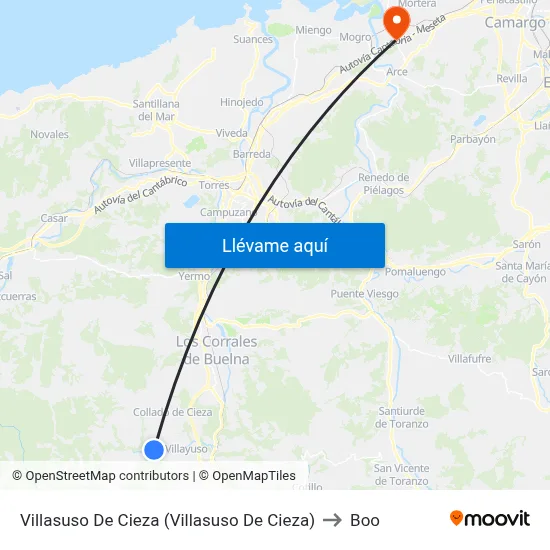 Villasuso De Cieza (Villasuso De Cieza) to Boo map