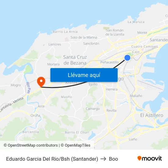 Eduardo Garcia Del Rio/Bsh (Santander) to Boo map