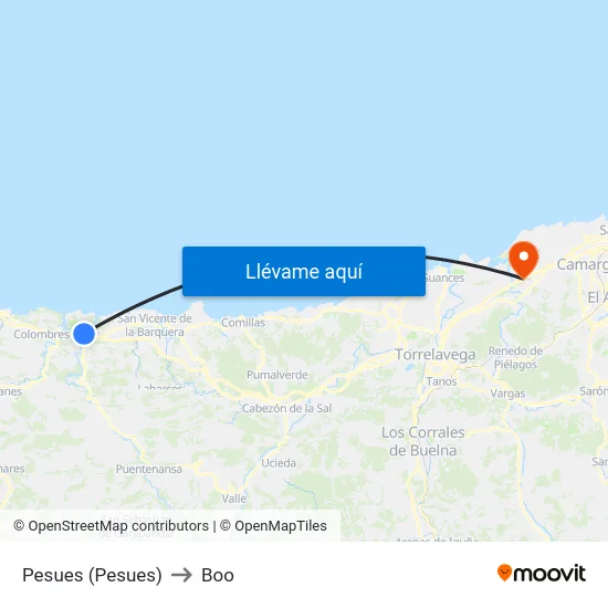 Pesues (Pesues) to Boo map