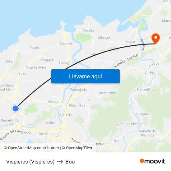 Vispieres (Vispieres) to Boo map