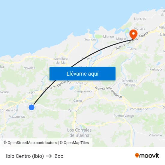 Ibio Centro (Ibio) to Boo map