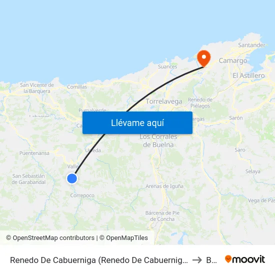 Renedo De Cabuerniga (Renedo De Cabuerniga) to Boo map