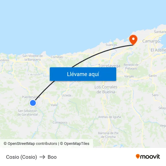 Cosio (Cosio) to Boo map