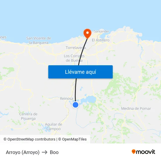 Arroyo (Arroyo) to Boo map