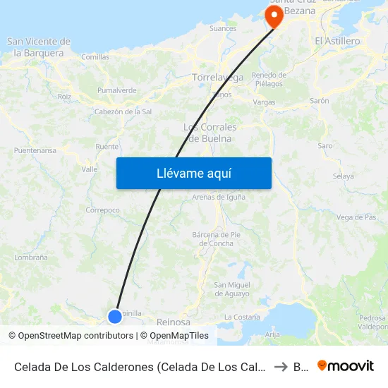Celada De Los Calderones (Celada De Los Calderones) to Boo map