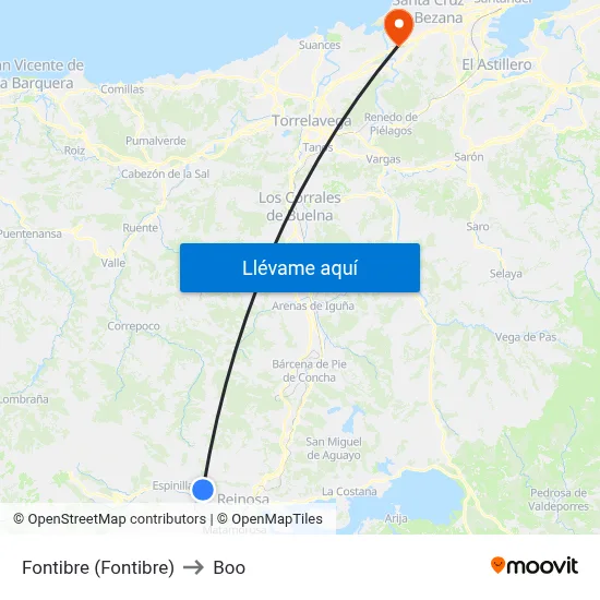 Fontibre (Fontibre) to Boo map