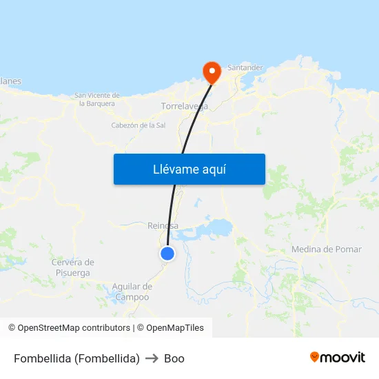 Fombellida (Fombellida) to Boo map