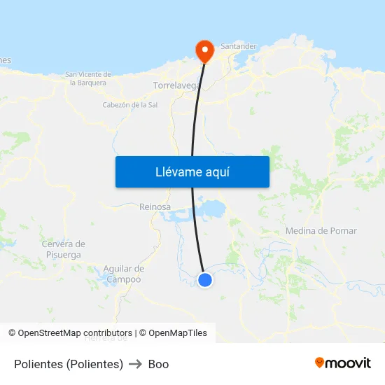 Polientes (Polientes) to Boo map