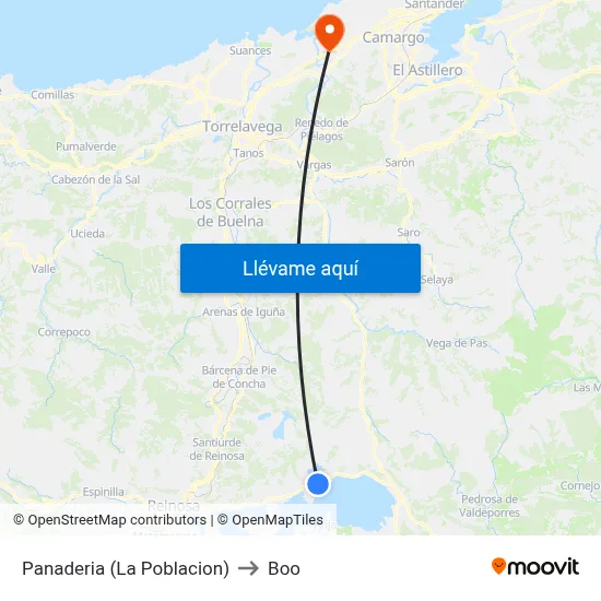 Panaderia (La Poblacion) to Boo map