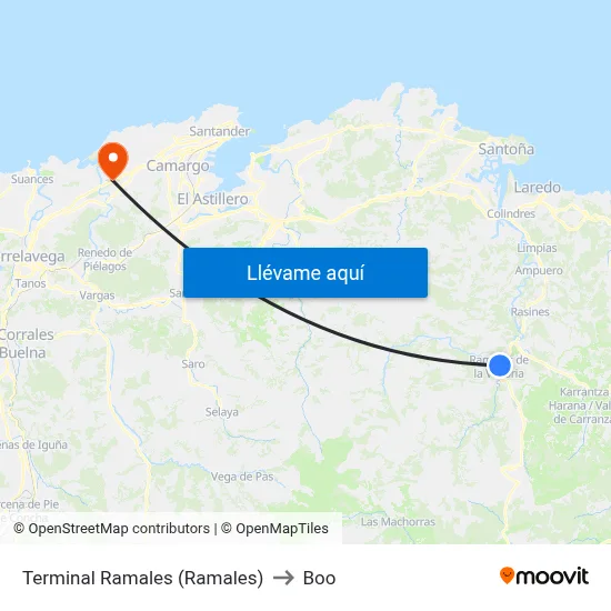 Terminal Ramales (Ramales) to Boo map