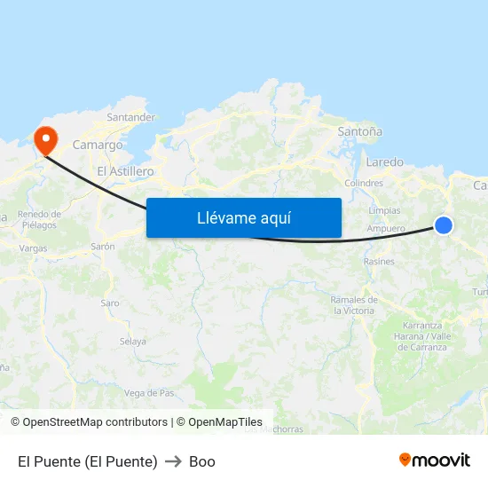 El Puente (El Puente) to Boo map
