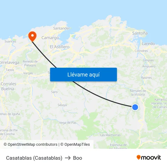 Casatablas (Casatablas) to Boo map