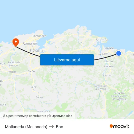 Mollaneda (Mollaneda) to Boo map