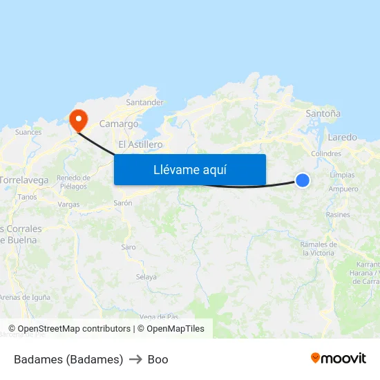 Badames (Badames) to Boo map