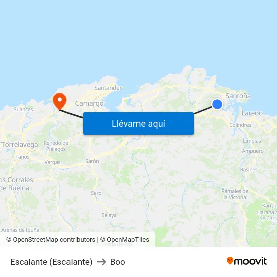 Escalante (Escalante) to Boo map