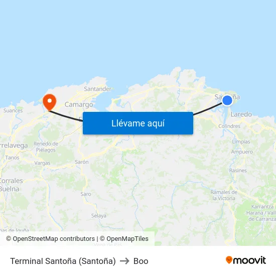 Terminal Santoña (Santoña) to Boo map