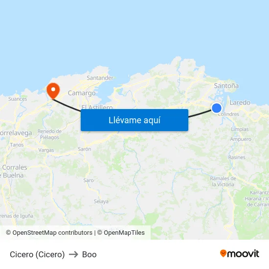 Cicero (Cicero) to Boo map