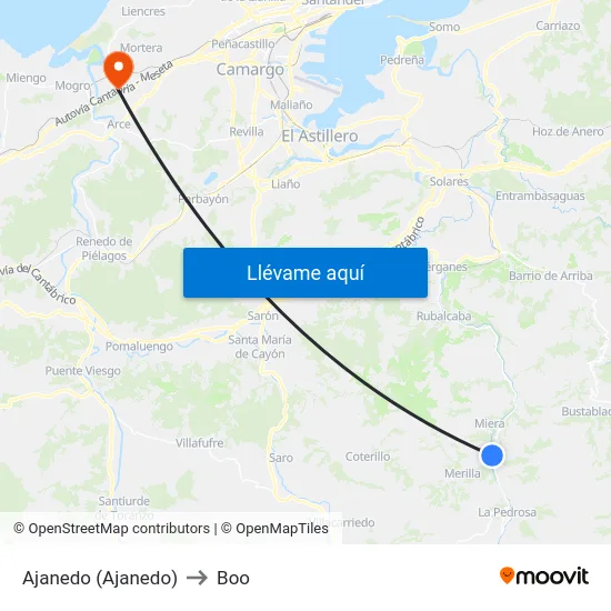 Ajanedo (Ajanedo) to Boo map