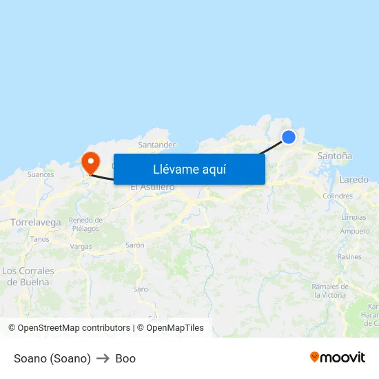 Soano (Soano) to Boo map