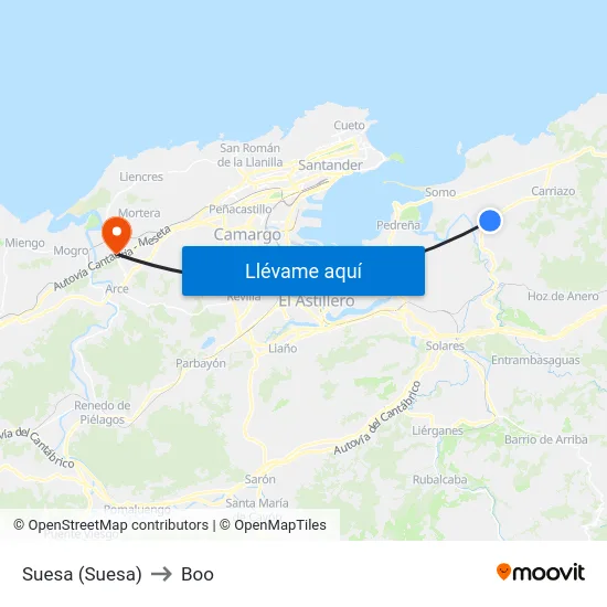 Suesa (Suesa) to Boo map