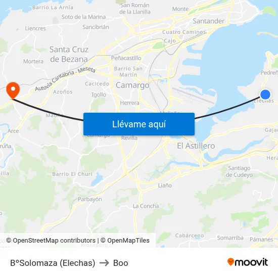 BºSolomaza (Elechas) to Boo map