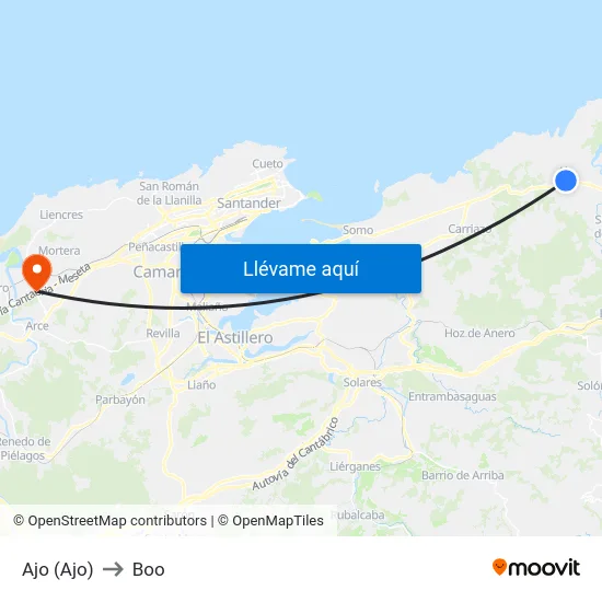 Ajo (Ajo) to Boo map