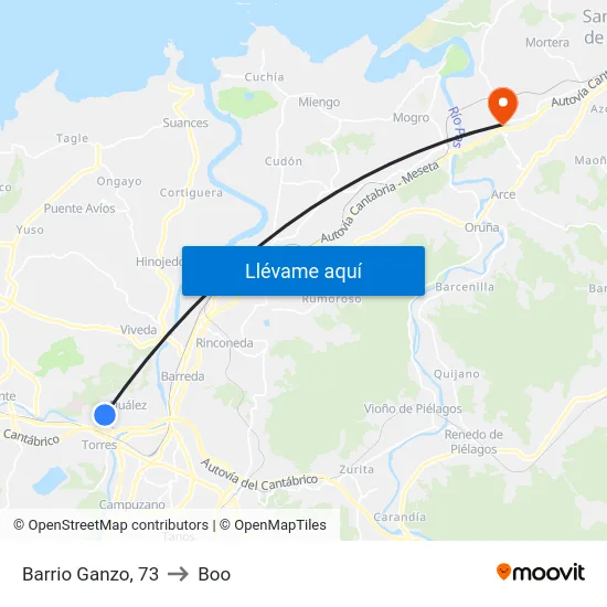 Barrio Ganzo, 73 to Boo map