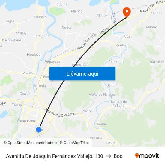 Avenida De Joaquin Fernandez Vallejo, 130 to Boo map