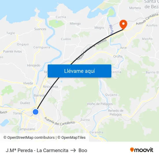 J.Mª Pereda - La Carmencita to Boo map