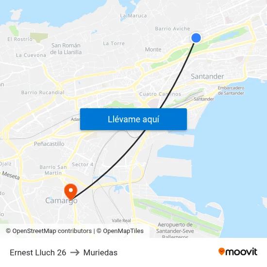 Ernest Lluch 26 to Muriedas map