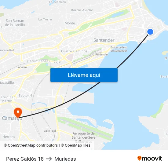 Perez Galdós 18 to Muriedas map