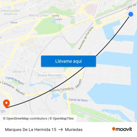 Marques De La Hermida 15 to Muriedas map