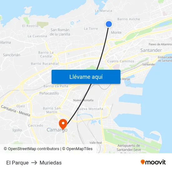 El Parque to Muriedas map