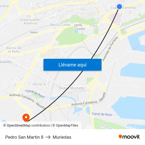 Pedro San Martin 8 to Muriedas map