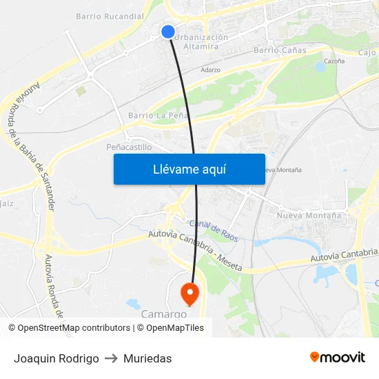 Joaquin Rodrigo to Muriedas map