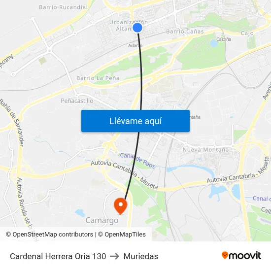 Cardenal Herrera Oria 130 to Muriedas map