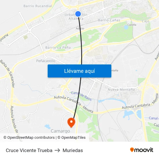 Cruce Vicente Trueba to Muriedas map