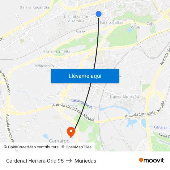 Cardenal Herrera Oria 95 to Muriedas map