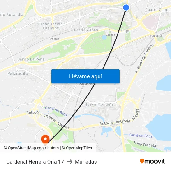 Cardenal Herrera Oria 17 to Muriedas map