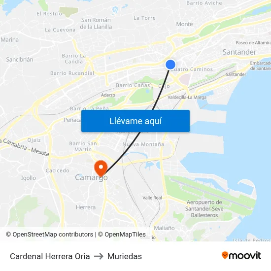 Cardenal Herrera Oria to Muriedas map