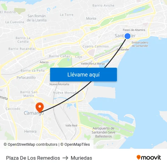 Plaza De Los Remedios to Muriedas map