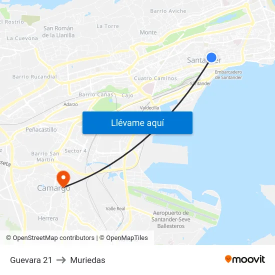 Guevara 21 to Muriedas map