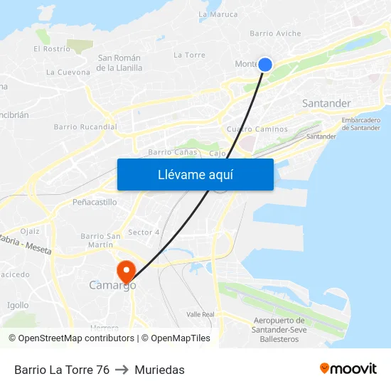 Barrio La Torre 76 to Muriedas map