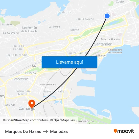 Marques De Hazas to Muriedas map