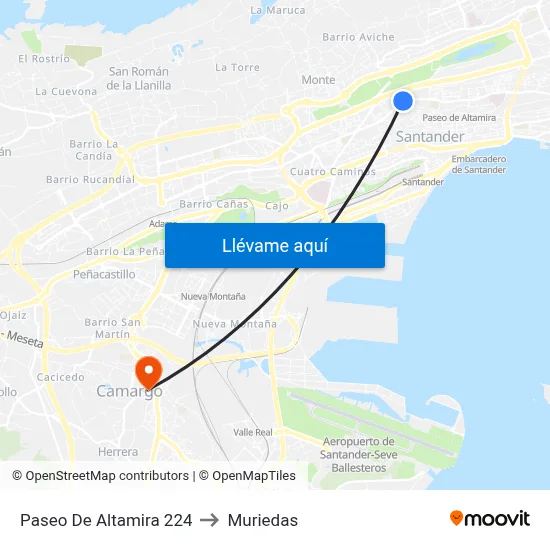 Paseo De Altamira 224 to Muriedas map