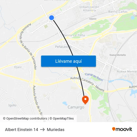 Albert Einstein 14 to Muriedas map