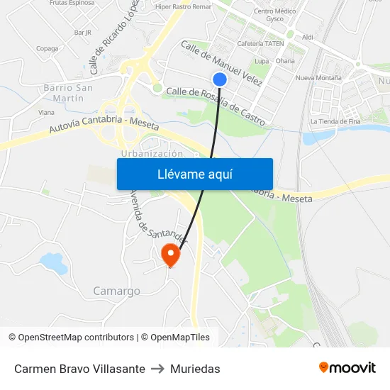 Carmen Bravo Villasante to Muriedas map
